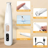Dog Paw Trimmer with LED Light – Low Noise, Rechargeable Electric Pet Hair Clipper for Paws